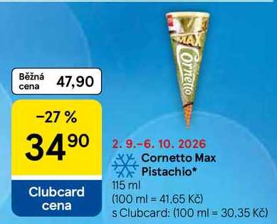 Cornetto Max Pistachio, 115 ml