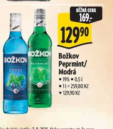 Božkov Peprmint/ Modrá 0,5 l