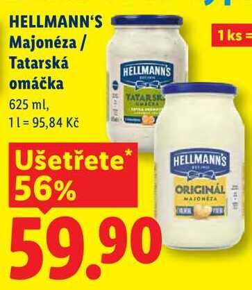 HELLMANN'S Majonéza / Tatarská omáčka, 625 ml 