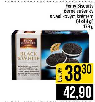 Feiny Biscuits černé sušenky s vanilkovým krémem 4x44 g 176 g