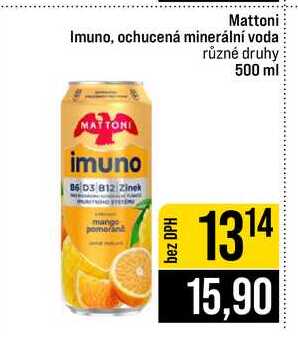 Mattoni Imuno, ochucená minerální voda různé druhy 500 ml