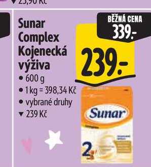 Sunar Complex Kojenecká výživa 600 g Albert