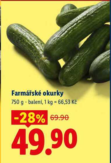 Farmářské okurky, 750 g balení