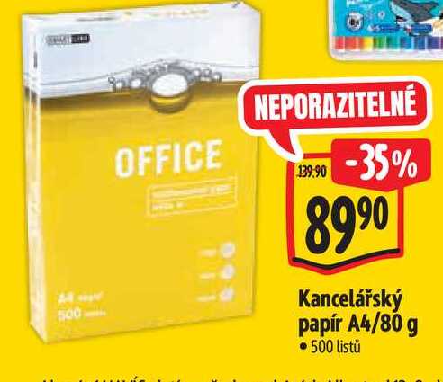 Kancelářský papír A4/80 g 500 listů