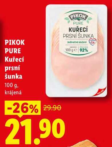PIKOK PURE Kuřecí prsní šunka, 100 g
