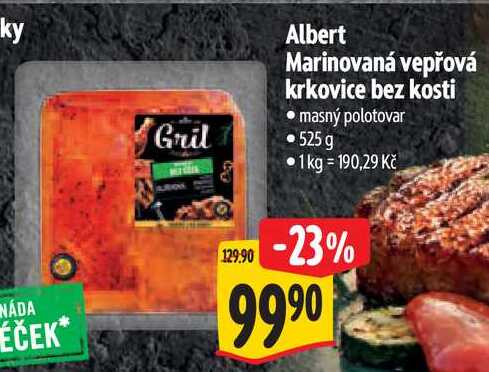 Albert Marinovaná vepřová krkovice bez kosti, 525 g