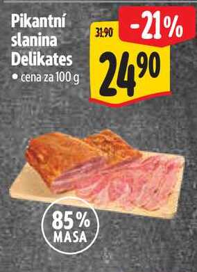 Pikantní slanina Delikates, cena za 100 g