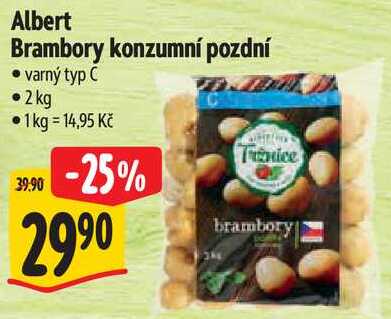 Brambory konzumní pozdní varný typ C, 2 kg