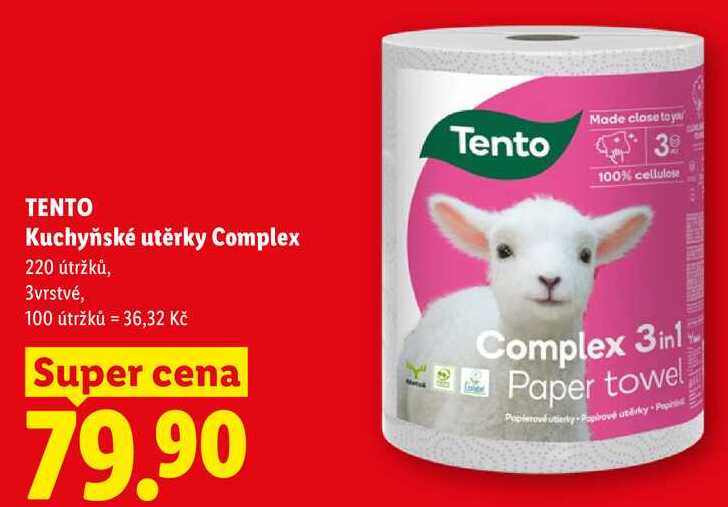 TENTO Kuchyňské utěrky Complex, 220 útržků, 3vrstvé