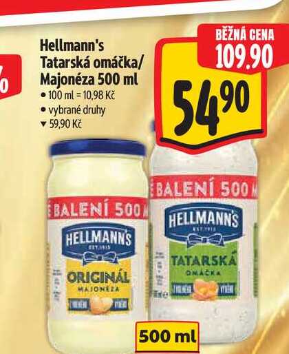 Hellmann's Tatarská omáčka/ Majonéza 500 ml