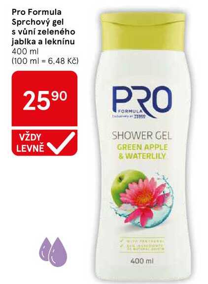 Pro Formula Sprchový gel s vůní zeleného jablka a leknínu, 400 ml