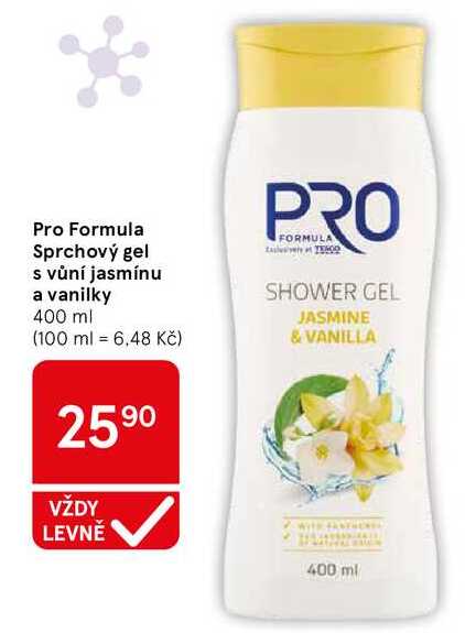 Pro Formula Sprchový gel s vůní jasmínu a vanilky, 400 ml
