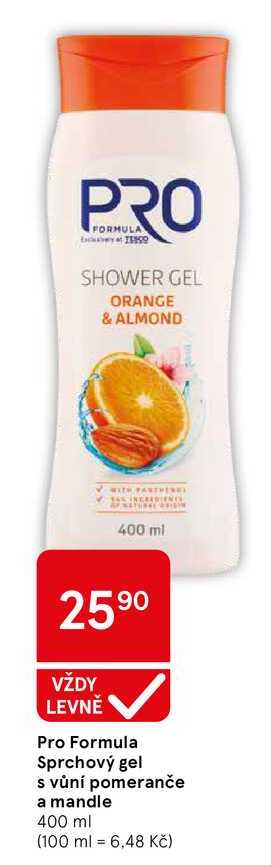 Pro Formula Sprchový gel s vůní pomeranče a mandle, 400 ml Tesco