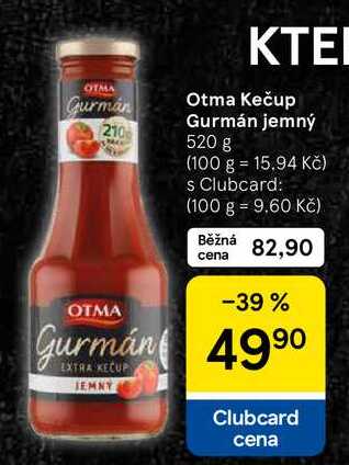 Otma Kečup Gurmán jemný, 520 g