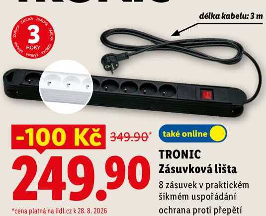 TRONIC Zásuvková lišta