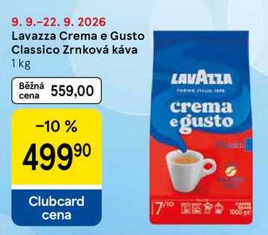Lavazza Crema e Gusto Classico Zrnková káva, 1 kg