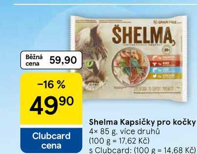 Shelma kapsičky pro kočky, 4 x 85 g 