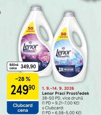 Lenor Prací prostředek, 38-50 PD, více druhů Tesco