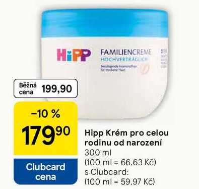 Hipp Krém pro celou rodinu od narození, 300 ml Tesco