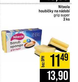 Niteola houbičky na nádobí grip super 3 ks