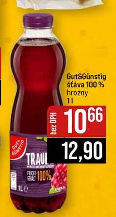 Gut&Günstig šťáva 100% hrozny 1l