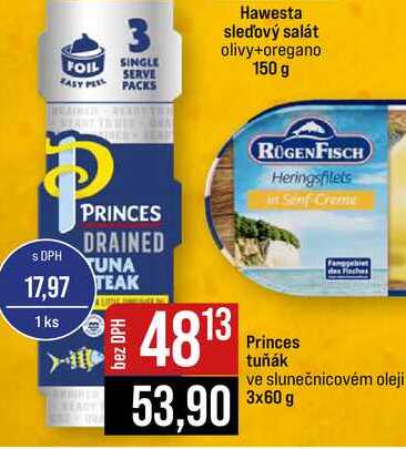 Princes tuňák des Faches ve slunečnicovém oleji 3x60 g 