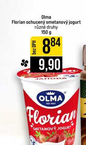 Olma Florian ochucený smetanový jogurt různé druhy 150 g 