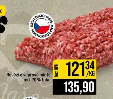 Hovězí a vepřové mleté mix 20% tuku 1kg
