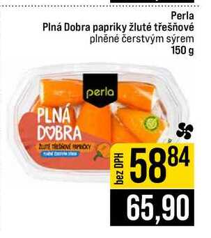 Perla Plná Dobra papriky žluté třešňové plněné čerstvým sýrem 150 g