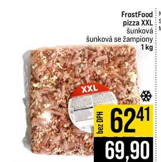 FrostFood pizza XXL šunková šunková se žampiony 1 kg