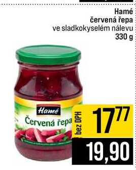 Hamé červená řepa ve sladkokyselém nálevu 330 g