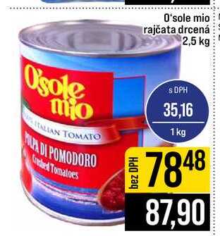 O'sole mio rajčata drcená 2,5 kg