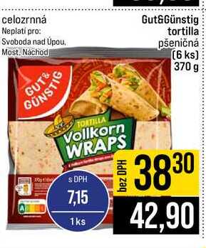 Gut&Günstig tortilla pšeničná 6 ks 370 g