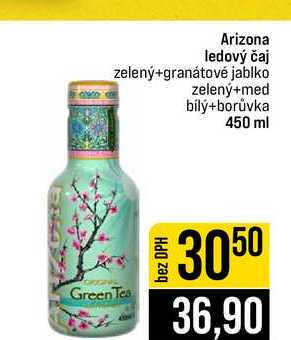 Arizona ledový čaj zelený+granátové jablko zelený+med bily+borůvka 450 ml 