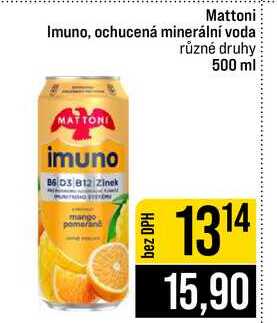 Mattoni Imuno, ochucená minerální voda různé druhy 500 ml
