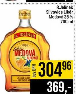 R.Jelínek Slivovice Likér Medová 35% 700 ml