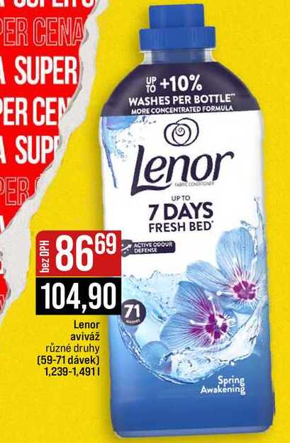Lenor aviváž různé druhy 59-71 dávek 1,239-1,491l JIP