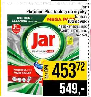 Jar Platinum Plus tablety do myčky 1 lemon 102 dávek 