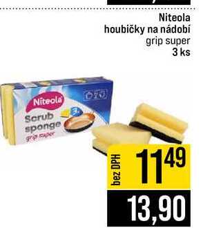 Niteola houbičky na nádobí grip super 3 ks