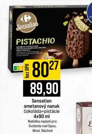 Sensation smetanový nanuk čokoláda+pistácie 4x90 ml