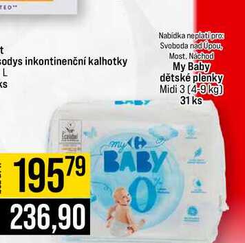 My Baby dětské plenky Midi 3 (4-9kg) 31 ks