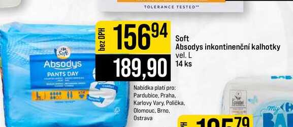 Soft Absodys inkontinenční kalhotky vel. L 14 ks