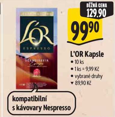 L'OR Kapsle, 10 ks
