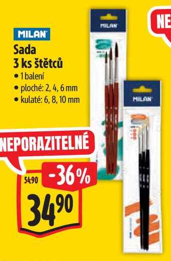 Sada 3 ks štětců 