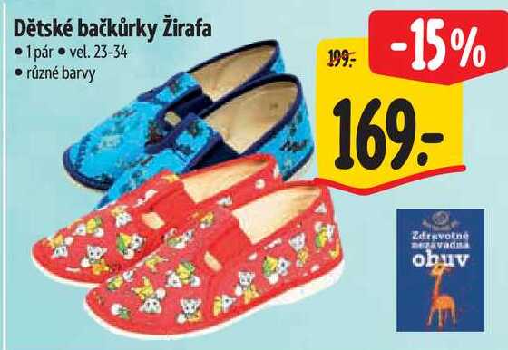 Dětské bačkůrky Žirafa