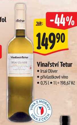Vinařství Tetur, 0,75 l