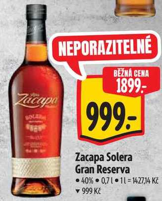 Zacapa Solera Gran Reserva, 0,7 l