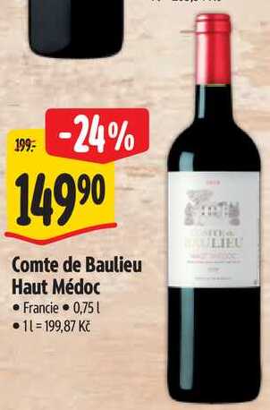Comte de Baulieu Haut Médoc, 0,75 l