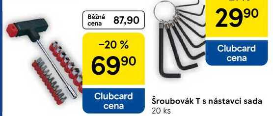 Šroubovák T s nástavci sada, 20 ks