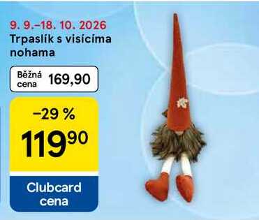 Trpaslík s visícíma nohama Tesco